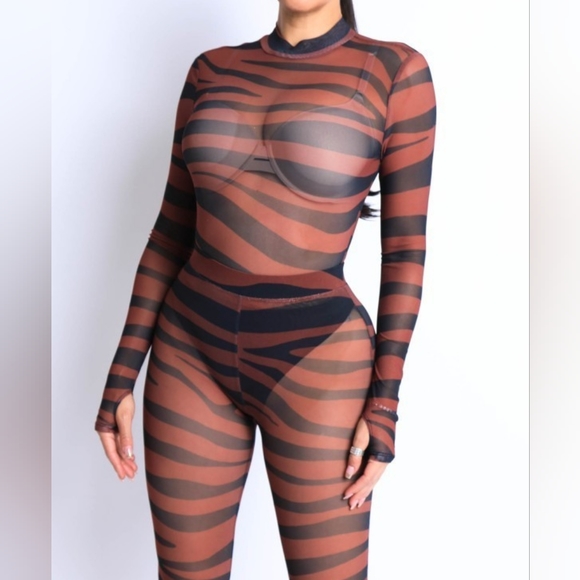 Zebra mesh 2 piece set - Picture 3 of 12